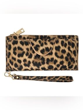 Jen & Co Leopard Animal Print Kyla RFID Wallet with Wrist Strap